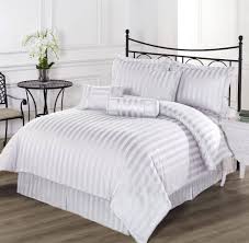 ELAFY Reversible Stripes Satin Duvet Cover Set – Soft Breathable Microfiber Bedding with Pillowcases – Single, Double, King, Super King Sizes - The Fusion Mart UK