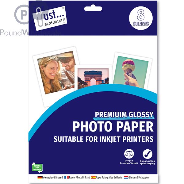 just stationary A4210gsm premium glossy photo paper 8 packs - The Fusion Mart UK