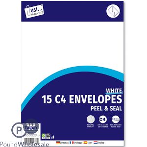 Just Stationery White Peel & Seal Duke Envelopes 162mm X 114mm 50 pack - The Fusion Mart UK