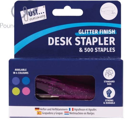 Just Stationery Metallic Stapler & 500 26/6 Staples Set - The Fusion Mart UK