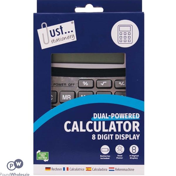 Just Stationery Large Key Desk Calculator 135 X 185mm Assorted - The Fusion Mart UK