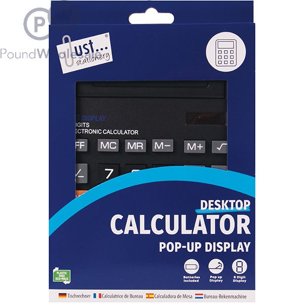 Just Stationery Pop-Up Display Desk Calculator 14.4cm X 19cm - The Fusion Mart UK