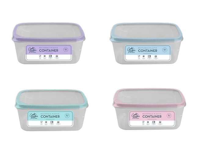 Pastel Plastic Rectangle Container 2.1L - The Fusion Mart UK