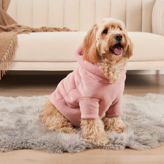 DOG HOODIE BLANKET BLUSH LARGE