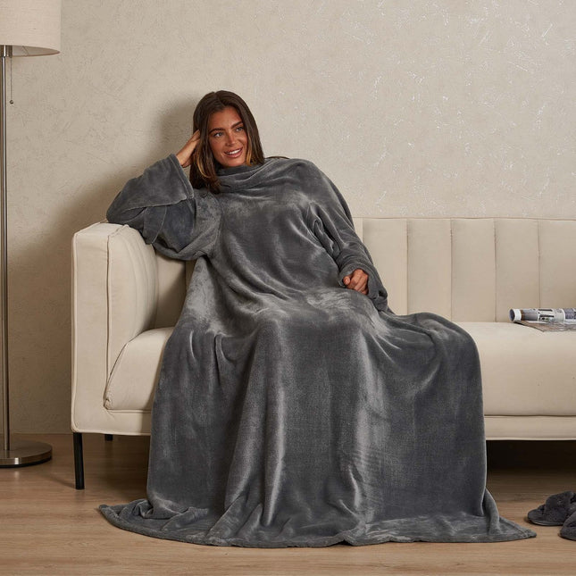ULTRA SOFT GEOMETRIC PRINT THROW GREY - The Fusion Mart UK