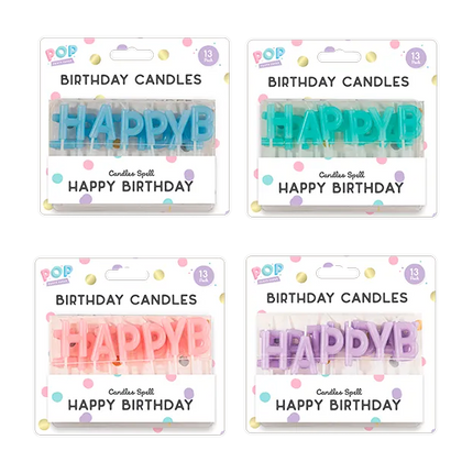 pastel happy birthday candle - The Fusion Mart UK