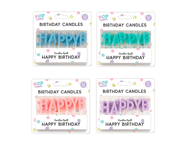 pastel happy birthday candle - The Fusion Mart UK