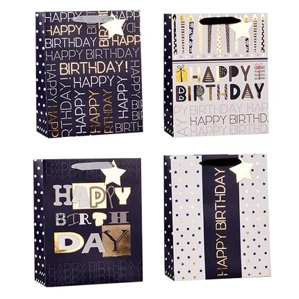Mens foilled happy birthday bag - The Fusion Mart UK