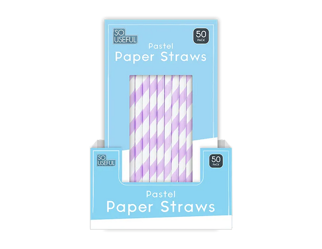 pastel paper straw 50 pk - The Fusion Mart UK