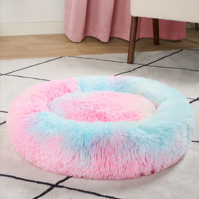 FLUFFY ROUND CALMING PET BED TIE DYE LARGE