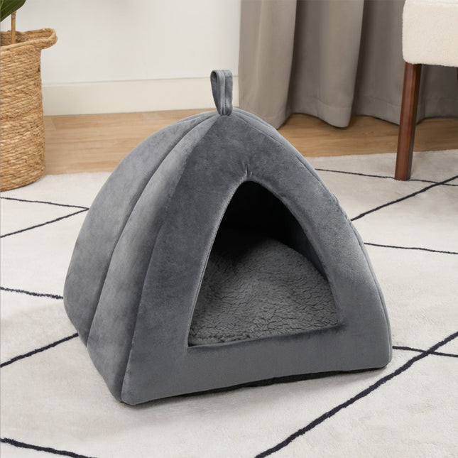 OHS SMALL PET IGLOO BED GREY - The Fusion Mart UK