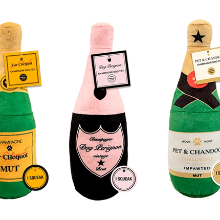 Luxury champagne bottle dog Toy - The Fusion Mart UK