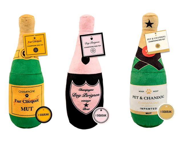 Luxury champagne bottle dog Toy - The Fusion Mart UK