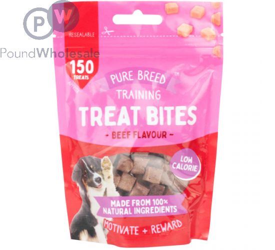 Pure Breed 100 Natural Beef Training Dog Treat Bites 150 Pack