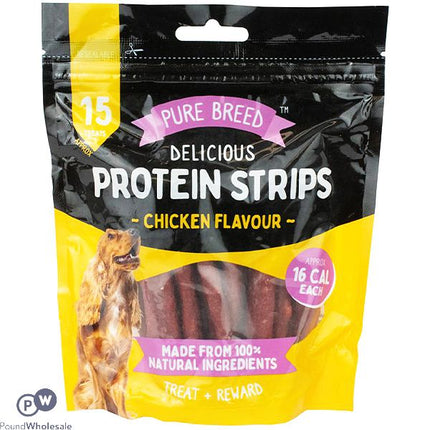 Pure Breed 100 Natural Duck Delicious Protein Strip Dog Treats 15 Pack - The Fusion Mart UK