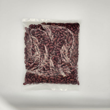 Bag of red beans on a white background