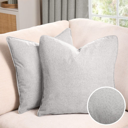 WOVEN TEXTURE CUSHION SILVER - The Fusion Mart UK