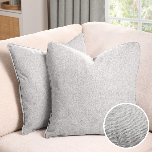 WOVEN TEXTURE CUSHION SILVER - The Fusion Mart UK