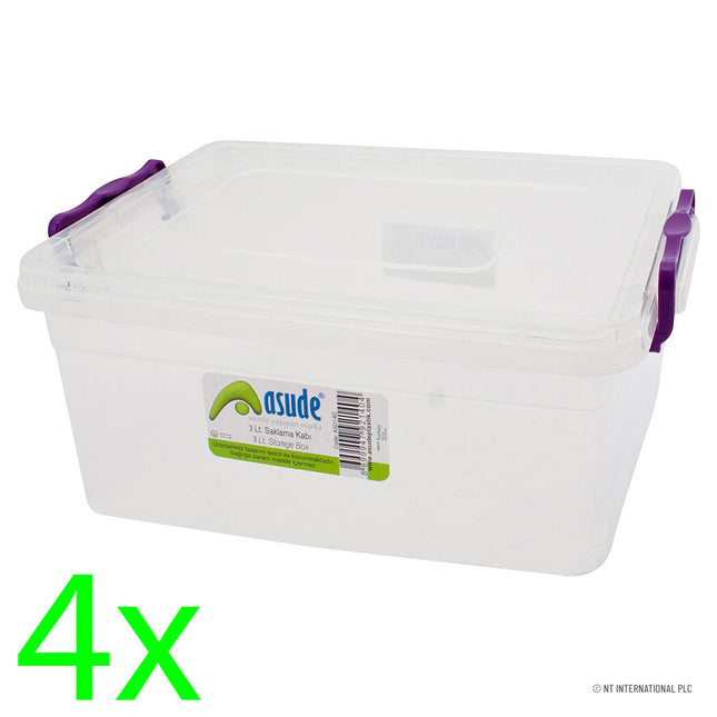 Asude Triple Transparent Storage Container Set Medium 3pc - The Fusion Mart UK