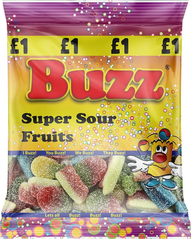 BUZZ SWEETS SUPER SOUR FRUITS