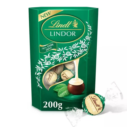 LINDT LINDOR DARK MINT CORNET - The Fusion Mart UK