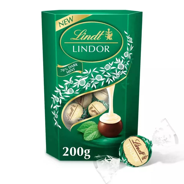 LINDT LINDOR DARK MINT CORNET - The Fusion Mart UK