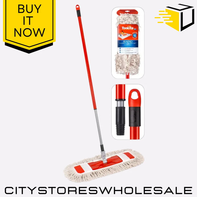 Tonkita Telescopic Handle Rapid Flat Mop 79cm - The Fusion Mart UK