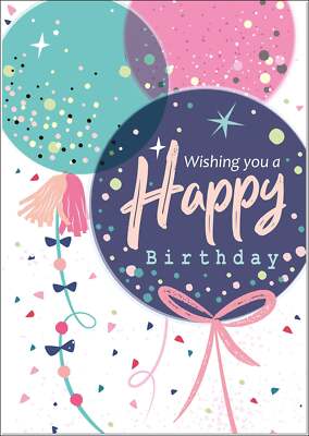 birthday card for her tradional bright balloons - The Fusion Mart UK