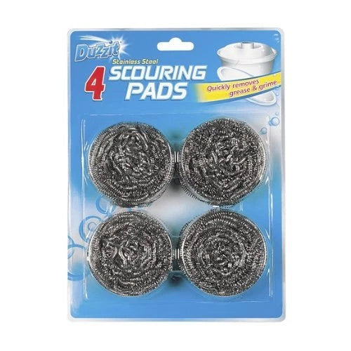 Duzzit Stainless Steel Scouring Pads 4 Pack - The Fusion Mart UK