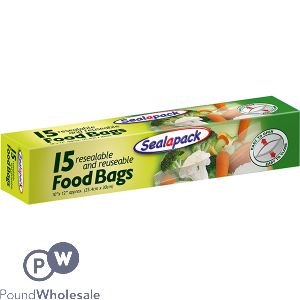 Sealapack Resealable & Reusable Food Bags 7in X 8in 40 Pack - The Fusion Mart UK