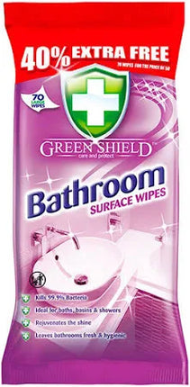 Greenshield Bathroom Surface Wipes 70 Sheets - The Fusion Mart UK