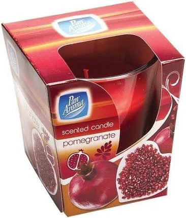 Pan Aroma Pomegranate Scented Glass Candle - The Fusion Mart UK
