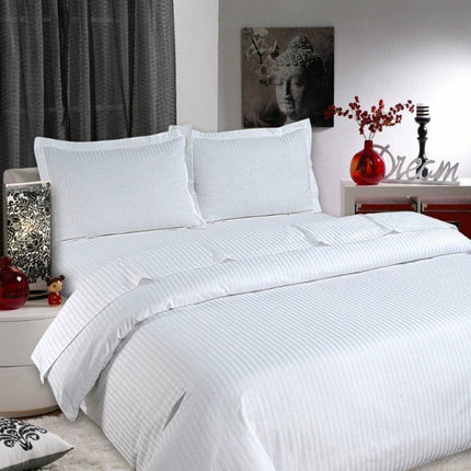 SLEEP EASY LUXURY MICROFIBER STRIPE DUVET COVER SET