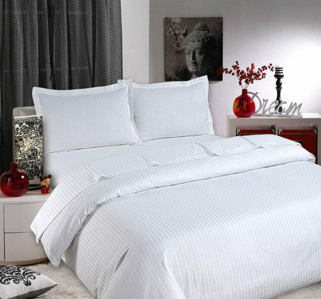 SLEEP EASY LUXURY MICROFIBER STRIPE DUVET COVER SET - The Fusion Mart UK