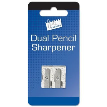 Just Stationery Metal Dual Pencil Sharpener - The Fusion Mart UK