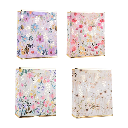 women foilled flora large gift bag - The Fusion Mart UK