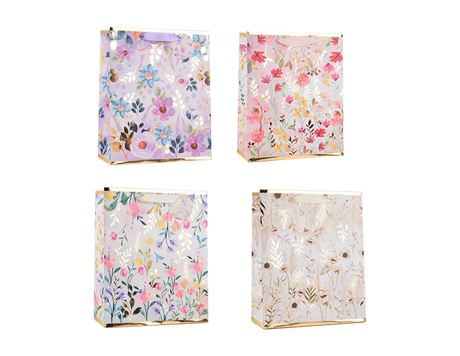 women foilled flora large gift bag - The Fusion Mart UK