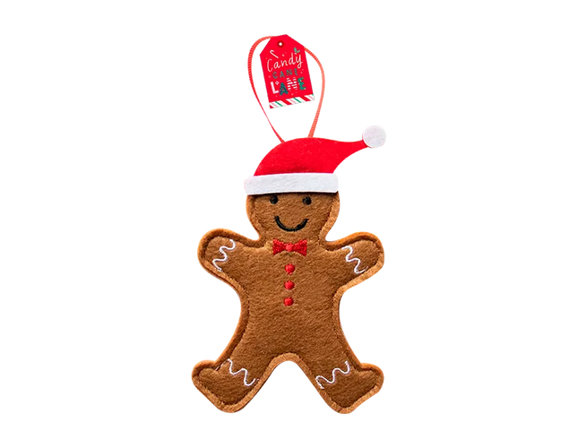 Felt Gingerbread Man Decoration 12.5cm x 8.5cm x 0.5cm - The Fusion Mart UK