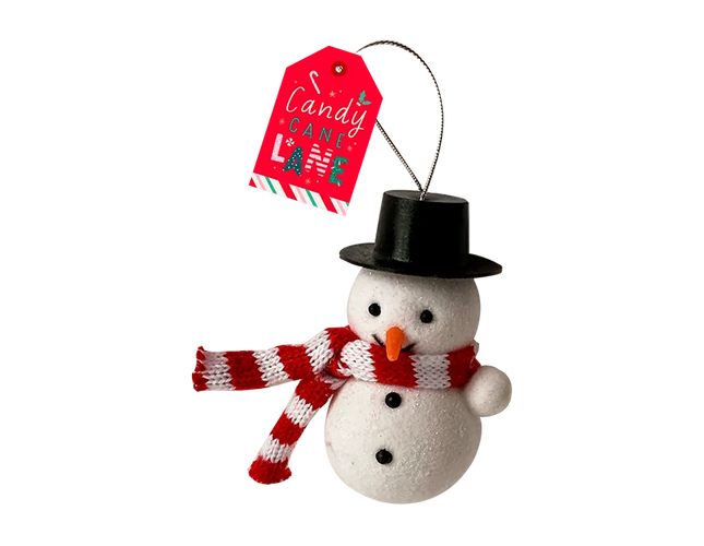 Glittered Snowman Decoration 8cm x 6cm - The Fusion Mart UK