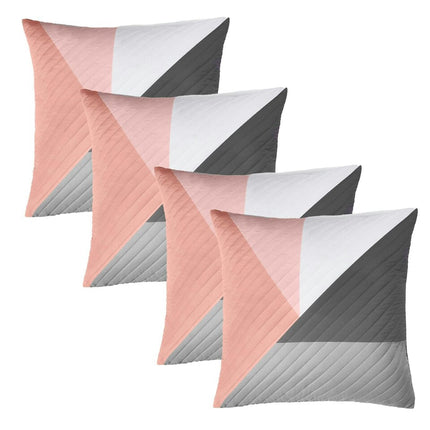 SIENNA METALIC FOIL GEOMETRIC CUSHION COVER BLUSH - The Fusion Mart UK