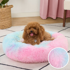 Fluffy Round Calming Pet Bed