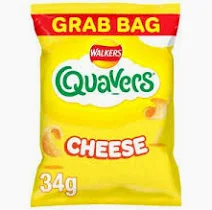 Walkers Quavers Cheese Grab Bag Crisps 34g